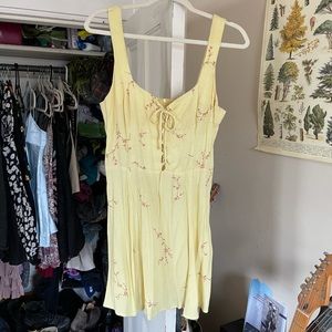 Reformation yellow floral sundress